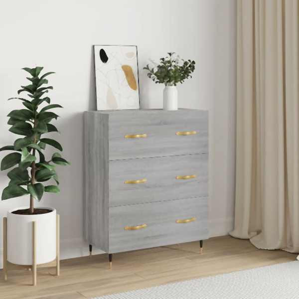 vidaXL Sideboard Grau Sonoma 69,5x34x90 cm Holzwerkstoff, 827834