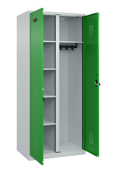 C+P Wäsche-/Garderobenspind Evolo PLUS, 2 Abteile, 1850x800x500mm, 7035/6037, Drehriegel, 049600-22 S10011