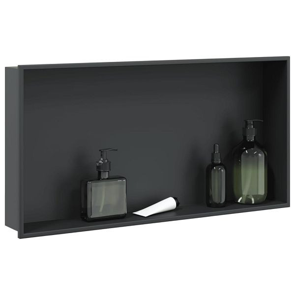 vidaXL Duschnische Mattschwarz 62x32x9 cm Edelstahl, 4005130