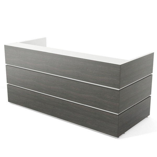 Deskin Theke PEARL, Eiche dunkel, B 2400 x T 1050 x H 1120 mm, 288179