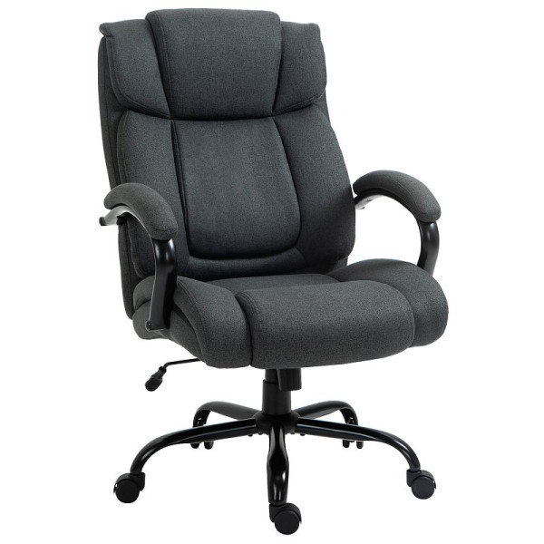 Vinsetto Bürostuhl, Ergonomischer Schreibtischstuhl, Drehstuhl mit gepolsterter Armlehne, bis 220 kg belastbar, Grau, 921-471CG