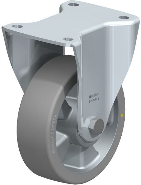 Blickle BH-ALTH 150K-AS Stahlblech-Bockrolle, Schwerlast-Ausführung, mit Anschraubplatte, Blickle Extrathane®, Grau, 648683