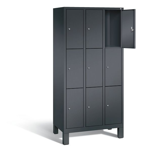 C+P Schließfachschrank Evolo, H1850xB900xT500mm, Farbe: Schwarzgrau, 48010-303 S10005
