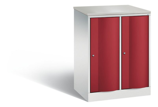 C+P Spind Resisto, 2 Abteile, H1077xB772xT540 mm, Grau/Rubinrot/DBS Hellgrau, 8271-272 S10020