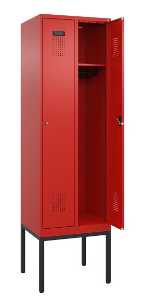 C+P Spind Evolo PLUS, Gestell, 2 Abteile, 2120x600x500mm, 3020/3020, Verschluss Zylinderschloss, Ablageböden 2, 0490307-20 S10052