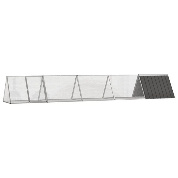 vidaXL Kaninchenkäfig Anthrazit 504,5x80,5x71 cm Verzinkter Stahl, 3106448