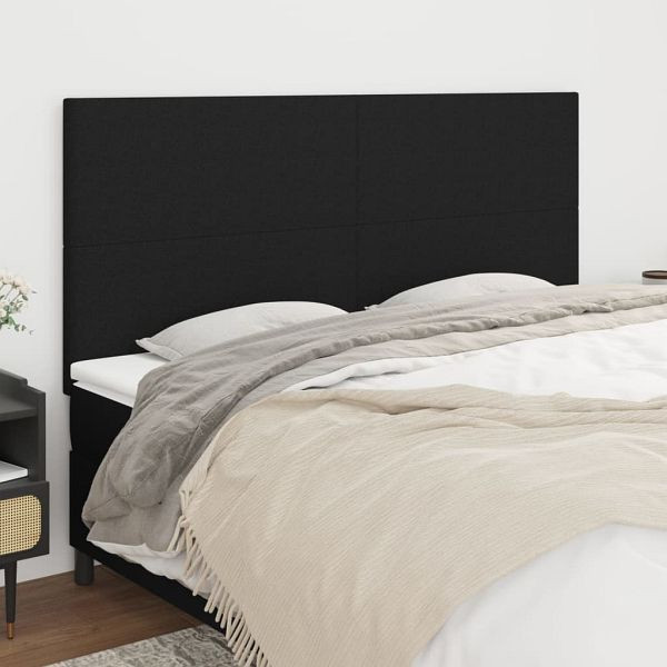 vidaXL Kopfteile 4 Stück Schwarz 100x5x78/88 cm Stoff, 3116076