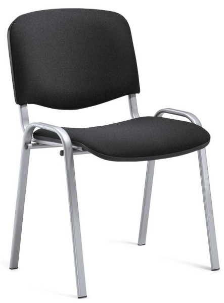 Deskin Besucherstuhl ISO, 4-Fuß Gestell alusilber, Bezug Stoff Basic C, Farbe schwarz, 239409