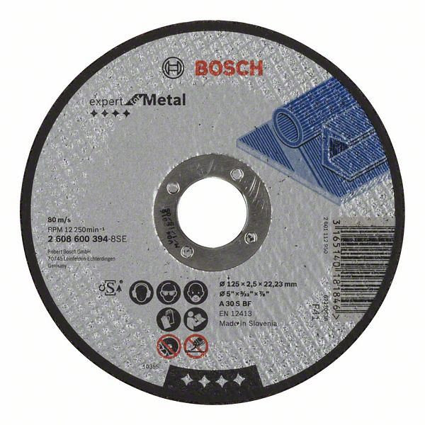 Bosch Trennscheibe gerade Expert for Metal A 30 S BF, 125 mm, 2,5 mm, VE: 25 Stück, 2608600394
