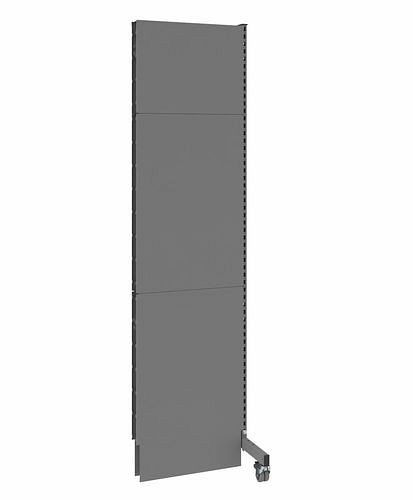 DENIOS Mobile Akustik Trennwand, Anbaufeld, B 625, H 2500 mm, Akustik-Lochblech einseitig, grau, 293077
