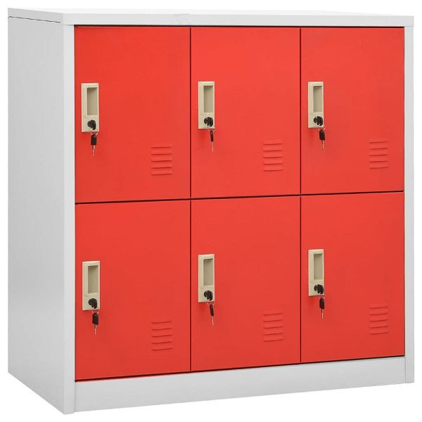 vidaXL Schließfachschrank Hellgrau und Rot 90x45x92,5 cm Stahl, 336438
