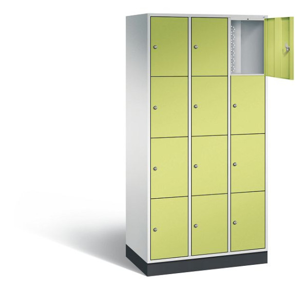 C+P Schließfachschrank Intro, H1950xB920xT490mm, Farbe: Lichtgrau / Viridingrün, 8470-301 S10095