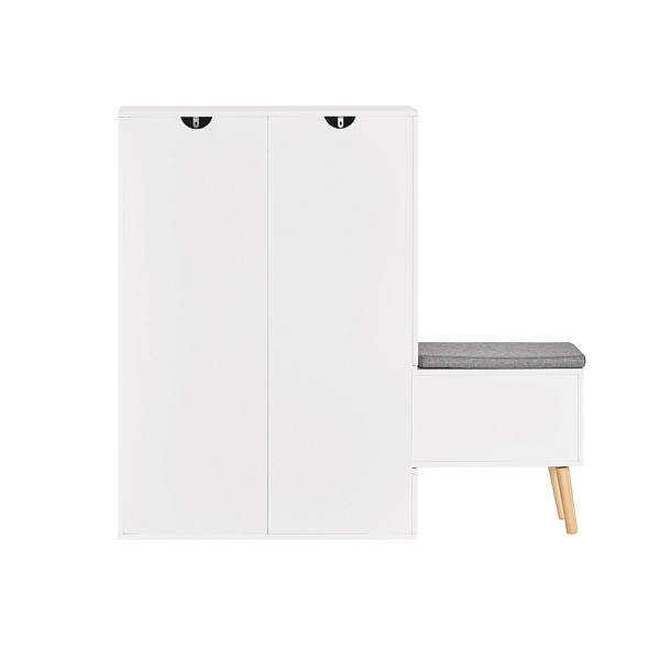 SoBuy Schuhschrank mit 2 Schubladen Weiß 124x80x115 cm, Modern, FSR134-W