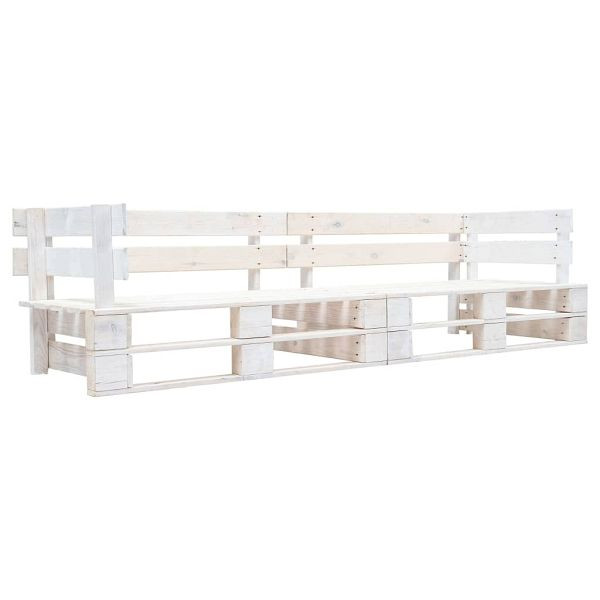 vidaXL Garten-Palettensofa 2-Sitzer Weiß Holz, 277383