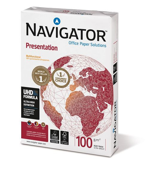 NAVIGATOR Premium Büropapier Presentation - A5, 100 g/qm, weiß, 500 Blatt, 82437AH10B