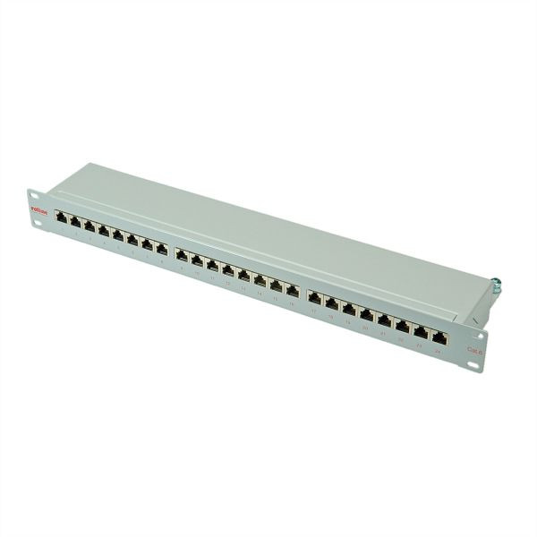 ROLINE Kategorie 6 (Class E) 19"-Patchpanel, 24P, geschirmt, lichtgrau, 26.11.0351