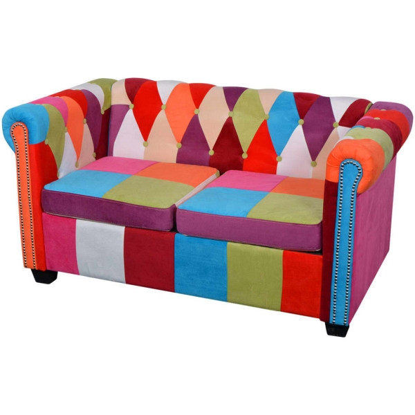 vidaXL Chesterfield-Sofa 2-Sitzer-Sofa Stoff, 243180, 8718475976561