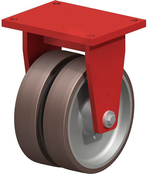 Blickle BSD-GB 404K-42 Stahlgeschweißte Schwerlast-Doppel-Bockrolle, Blickle Besthane®, Braun, 754211