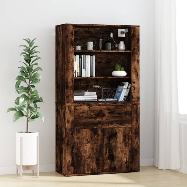 vidaXL Highboard Räuchereiche Holzwerkstoff, Material: Holzwerkstoff, 3185380