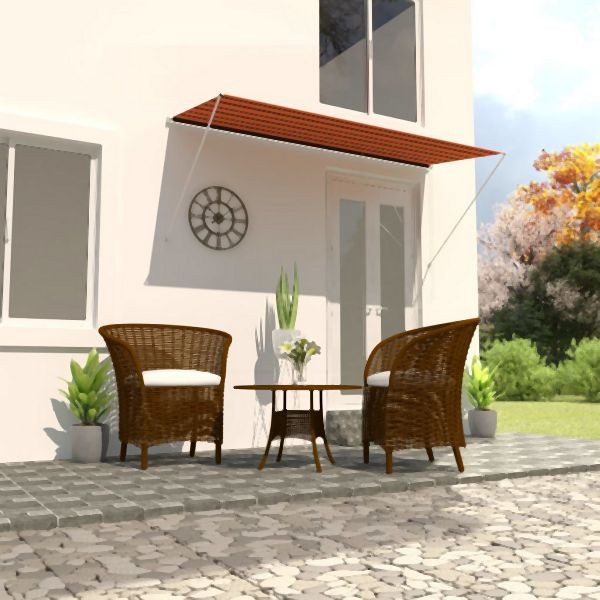 vidaXL Einziehbare Markise 300×150 cm Orange und Braun, 145897