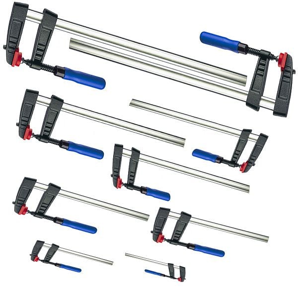 VaGo-Tools 16-teiliges Set Schraubzwingen 150x50/200x50/250x50/300x80 mm je 4 Stück, 200-001/002/003/004 je 4_lv