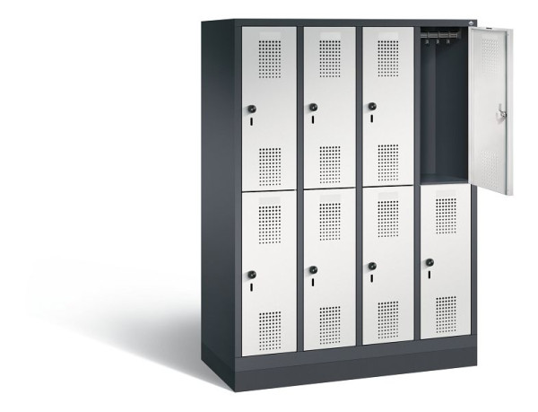 C+P Spind doppelstöckig Evolo, H1600xB1190xT500mm, Farbe: Schwarzgrau / Lichtgrau, 483206-40 S10105