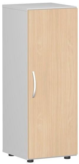geramöbel Flügeltürenschrank mit Standfüßen, Griff links oder rechts, inkl. Türdämpfer, nicht abschließbar, 400x420x1104, Buche/Lichtgrau, S-343102-BL