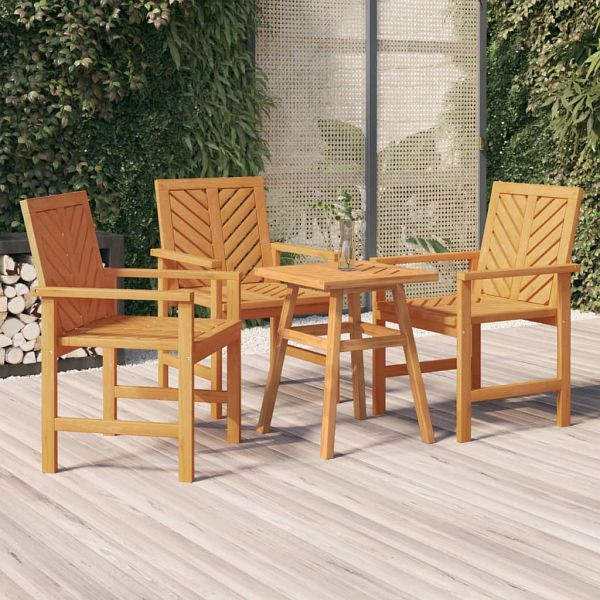 vidaXL Garten-Essstühle 3 Stück Massivholz Akazie, 362228