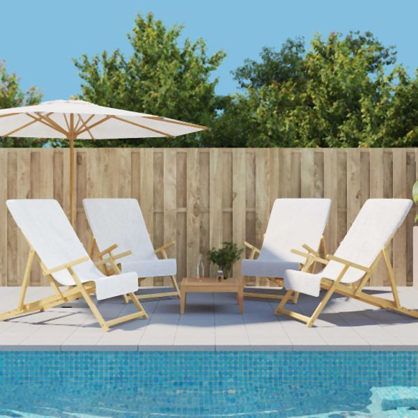 vidaXL Strandtücher 4 Stück Weiß 60x135 cm Stoff 400 GSM, 3157050
