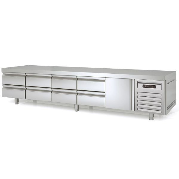 Vaiotec TOPLINE Unterbaukühltisch 700 / 5-fach GN 1/1 mit 8 Schubladen / 1 Tür Breite: 2695 mm, 11574