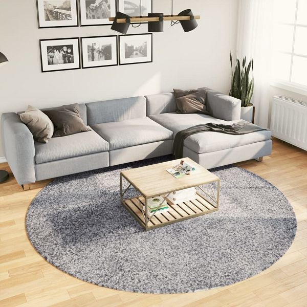 vidaXL Teppich Shaggy Hochflor Modern Blau Ø 240 cm, 375336