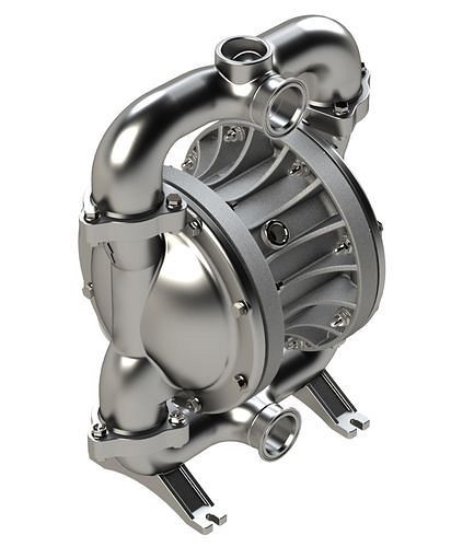 DENIOS Druckluft-Doppelmembranpumpe PURE ATEX, 1 1/2'', aus Edelstahl / EPDM-PP / PTFE, 287124