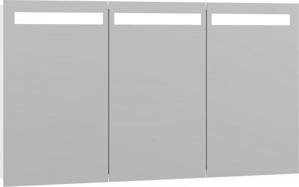 Scanbad Multo Global Spiegelschrank mit Licht, 3 Türen 70x120 cm Weiß matt, Steckdose E, S433-110