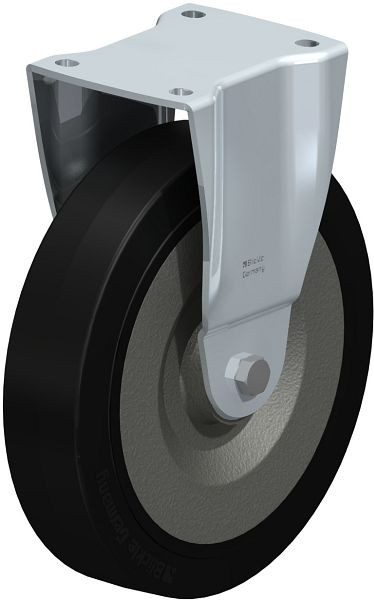 Blickle BH-SE 250K Stahlblech-Bockrolle, Schwerlast-Ausführung, mit Anschraubplatte, Elastik-Vollgummi, Schwarz, 3681