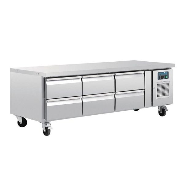 Polar Serie U GN-Kühltisch mit 6 Schubladen 317L, DA465