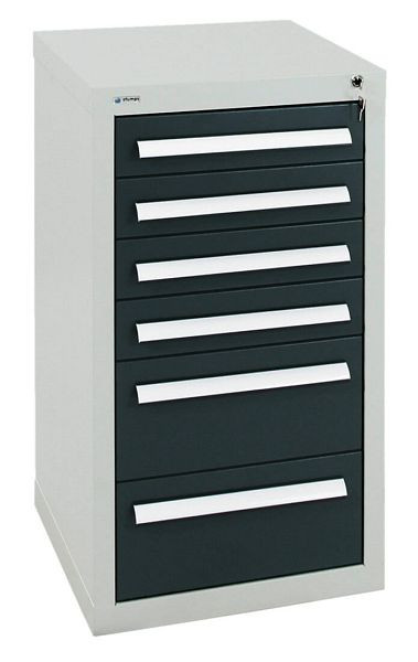 stumpf Schubladenschrank Serie T-100/35-1, RAL 7035/7016, 6 Schubladen (4x100, 2x200mm), 8151571