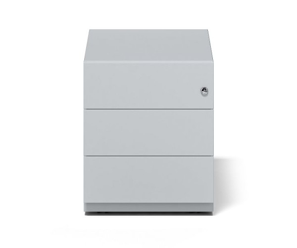 Bisley Rollcontainer Note mit Griffleiste, 3 Universalschubladen, lichtgrau, NWA79M7BBB645