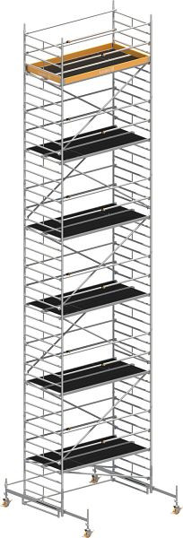 Layher Gerüst Uni Breit P2 mit Uni Telegeländer, Max. Plattformhöhe: 11,38 m, 1412111