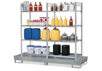 Produktbild von DENIOS Regalpalette RPG 2060 für entzündbare Stoffe, verzinkte Auffangwanne, 8 verzinkte Gitterroste, 199584 DENIOS Regalpalette RPG 2060 für entzündbare Stoffe, verzinkte Auffangwanne, 8 verzinkte Gitterroste, 199584