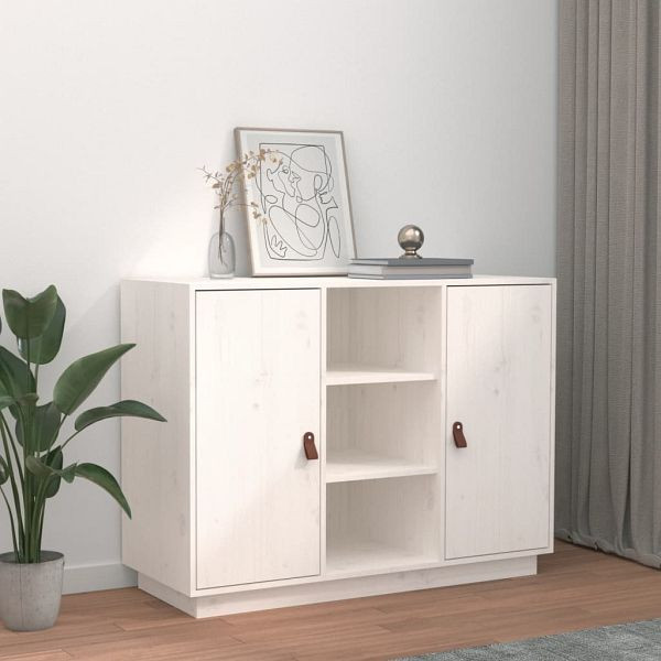 vidaXL Sideboard Weiß 100x40x75 cm Massivholz Kiefer, 820133