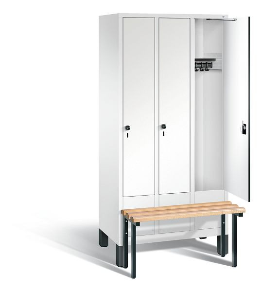 C+P Garderobenschrank Evolo, H1850xB900xT815mm, Farbe: Verkehrsweiß / Dekor Weiß, 48030-30 S10199