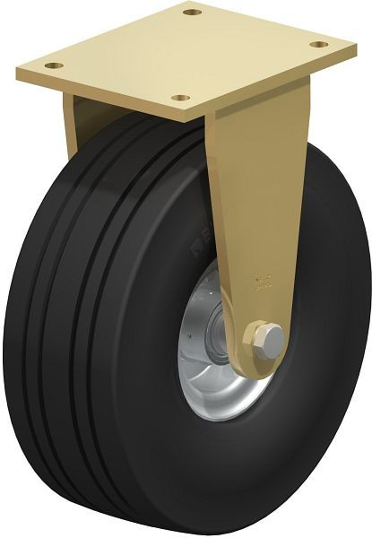 Blickle BS-VLE 305K Stahlgeschweißte Schwerlast-Bockrolle, Super-Elastik-Vollgummi, Schwarz, 264093
