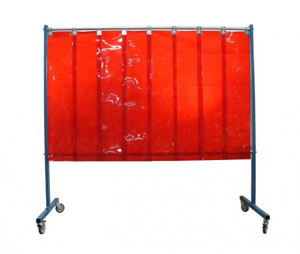 SINOtec TransFlex Schutzwand, 1-teilig, fahrbar, Lamellen 1300 x 300 x 2 mm, rotorange, 10001211