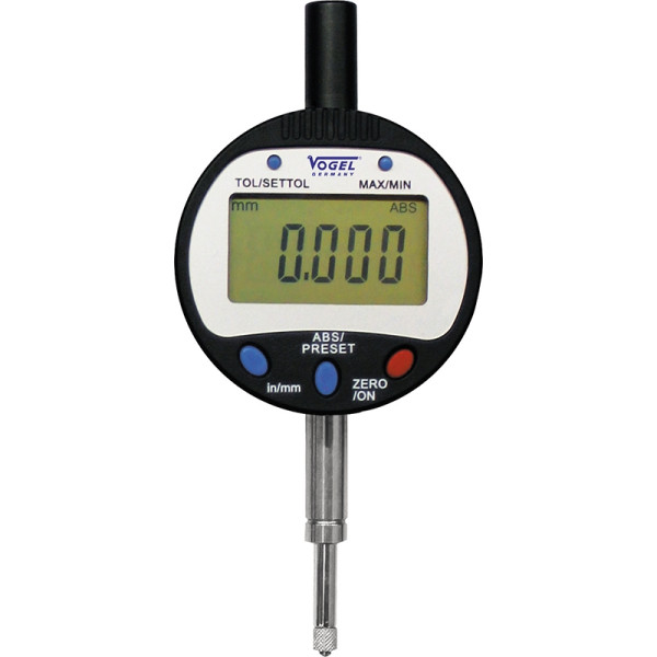 Vogel Germany Digital-Messuhr, mit USB-Datenausgang, 0 - 12.7 mm / 0 - 0.5 inch, 0.001 mm / 0.00005 inch, Gewicht: 12 g, 242160