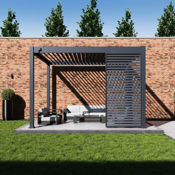 Paragon Outdoor Lamellen Sichtschutz für Pergola Grand Tuscan 10 Grau, 94x234cm, STPR-LA-10PPH