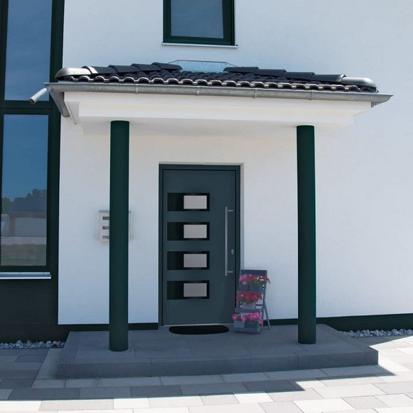 vidaXL Haustür Anthrazit 100x200 cm Aluminium und PVC, 3157068