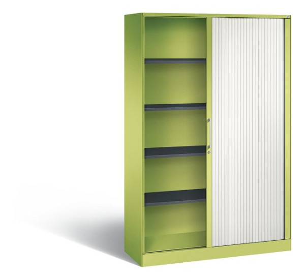 C+P Rollladenschrank Asisto, H1980xB1200xT435mm, Farbe: Viridingrün / Verkehrsweiß, Bügelgriff, 5 OH, 143001-000 S10095