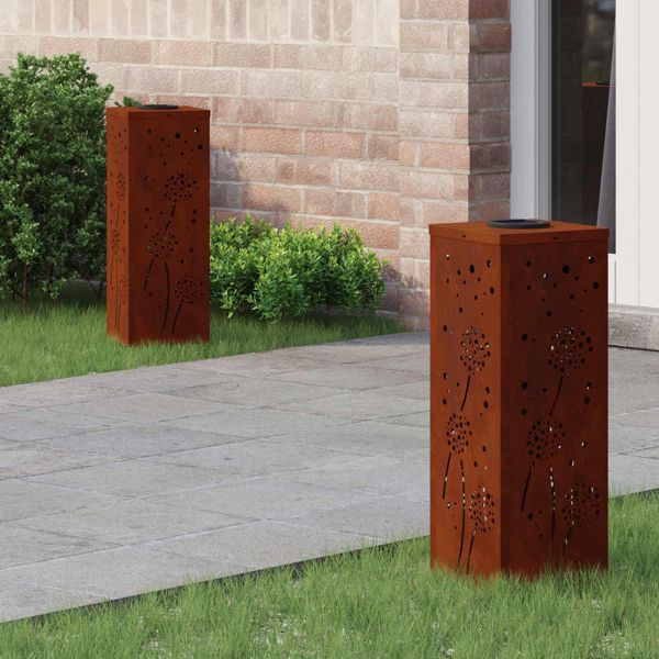 vidaXL Solar LED Weg Licht 2 pcs Cortenstahl Cortenstahl, 879771