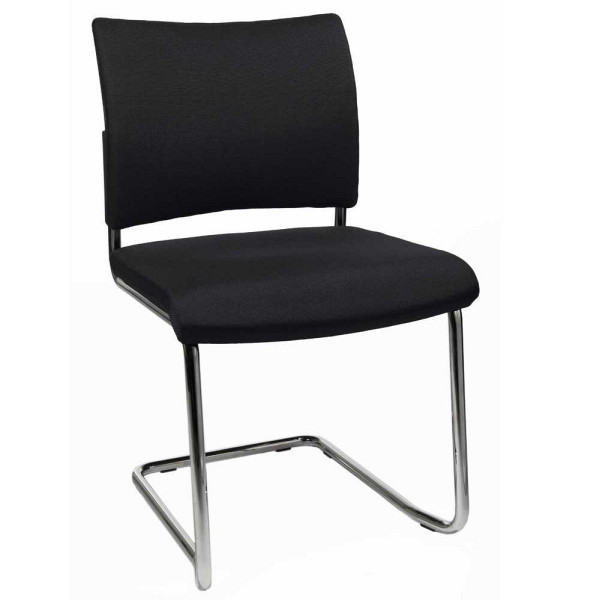 Deskin Besucherschwinger LAS VEGAS, Schwingergestell verchromt, Bezug Stoff Basic G, Farbe schwarz, VE: 2 Stück, 272298