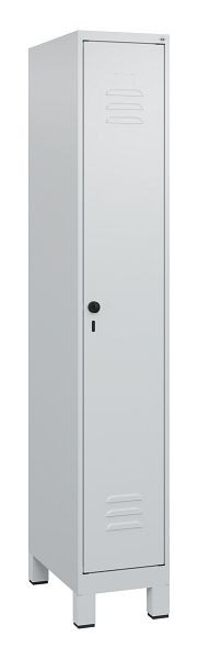 C+P Umkleidespind Classic PLUS mit Mitteltrennwand, Füße, 1800x300x500mm, 7035/7035, Drehriegel, 0800107-10F S10009